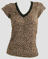 Front - Leopard brown fashion t-shirt