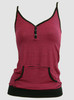 Front - Stripe pink top pocket top