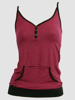 Front - Stripe pink top pocket top