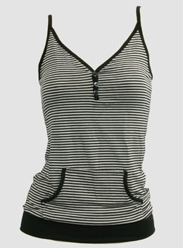Front - Stripe black-grey top pocket top