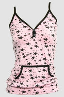 Front - Stars pink-Black top pocket top