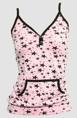 Front - Stars pink-Black top pocket top