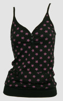 Front - 3D star black-pink top pocket top
