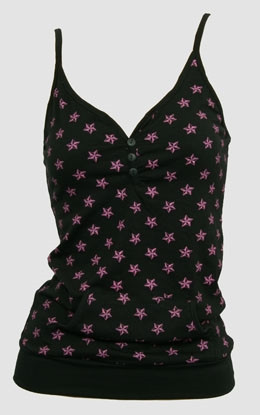 Front - 3D star black-pink top pocket top