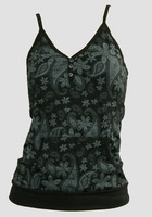 Front - Flower punk black-grey top pocket top
