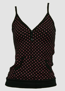 Front - Star basic black-pink top pocket top