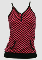 Front - Check big black-D pink top pocket top