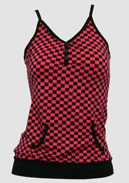 Front - Check big black-D pink top pocket top