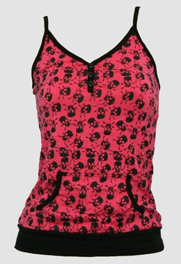 Front - Skull big pink-black top pocket top