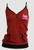 Front - Check black-red / skull star top pocket top