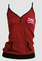 Front - Check black-red / skull star top pocket top