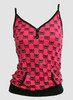 Front - Cute skull pink-black top pocket top