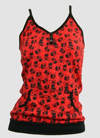 Front - Skull big red top pocket top