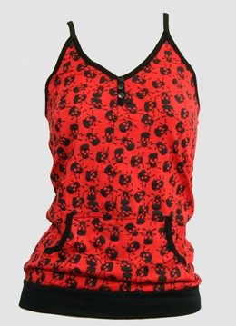 Front - Skull big red top pocket top