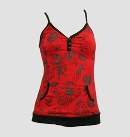 Front - Diva red top pocket top