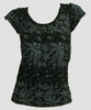 Front - Flower black-grey top fashion top