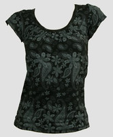 Front - Flower black-grey top fashion top
