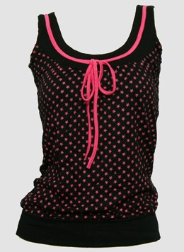 Front - Star basic black-pink top fashion top
