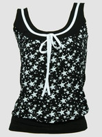 Front - Star black-white top fashion top