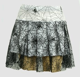 Spider white punk mini skirt