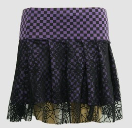 Check purple punk mini skirt