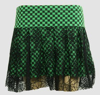 Check green punk mini skirt