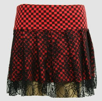 P Check red punk mini skirt