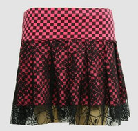 Check pink punk mini skirt