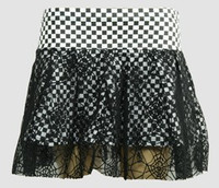 Check white punk mini skirt