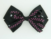 Plain star black-purple big hair clips piece