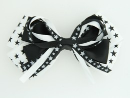 Star mix white-black big hair clips piece