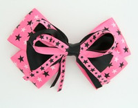 Star mix pink-black big hair clips piece