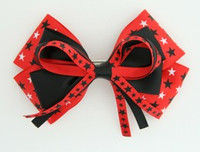 Star mix red-black big hair clips piece