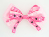 Plain star L.pink-pink big hair clips piece