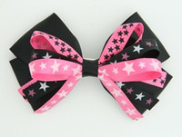 Plain star black-pink big hair clips piece