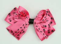 Skull D pink big hair clips piece