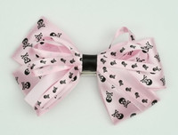Skull L pink big hair clips piece