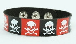 Skull bone check black-red small stripes & checker
