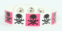 Skull bone check pink-white small stripes & checker