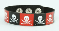 Skull sword black-red small stripes & checker