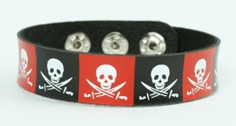 Skull sword black-red small stripes & checker