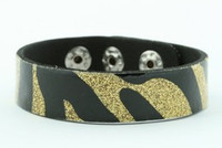 Zebra gold G small stripes & checker