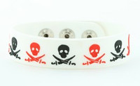 Skull sword white-black-red small stripes & checker