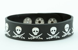 Skull sword black-white small stripes & checker