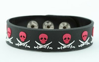 Skull sword black-pink-white small stripes & checker