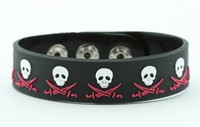 Skull sword black-white-red small stripes & checker