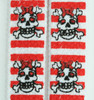 Skull stripe V white-red skull color skull