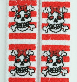 Skull stripe V white-red skull color skull