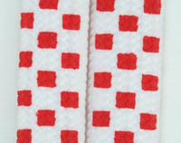 Check white-red S check shoelace