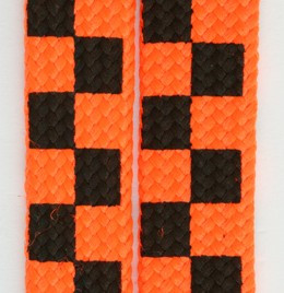 Check orange L check shoelace